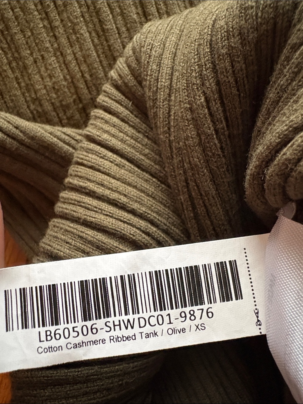 Quince Cotton Cashmere Ribbed Boatneck Tank Olive XS EUC - Picture 6 of 7
